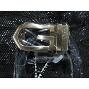 Kiko Milan Italian Full Grain Leather Handmade Slide belt Black & gold G buckle